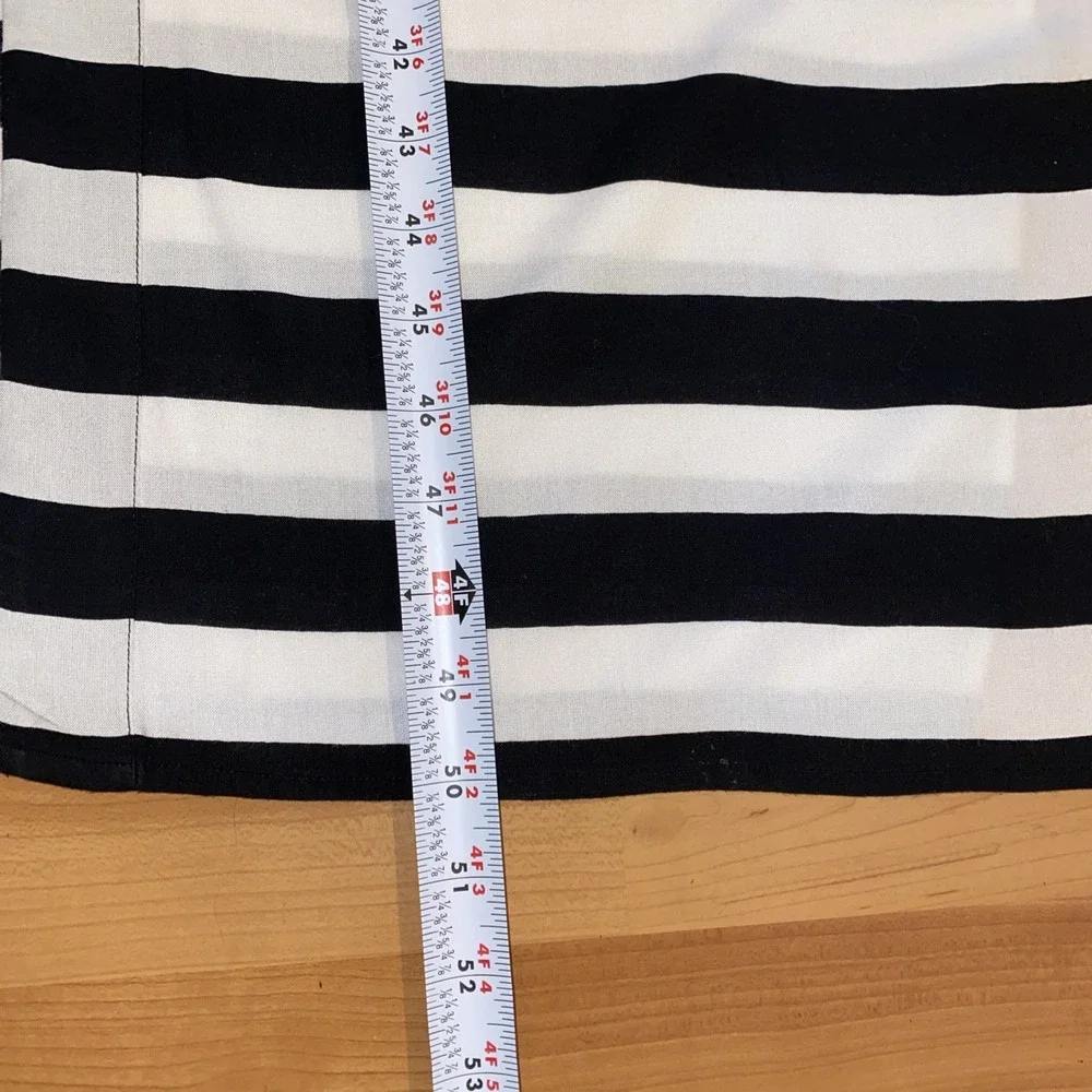 Garnet‎ Hill Size M Black White Print Modern Shirt Dress Obsidian Stripe Check